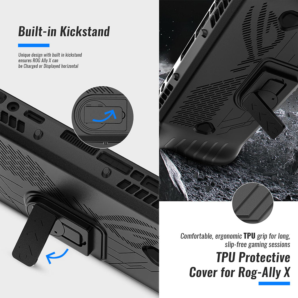 ZORBES Soft TPU Case for ROG Ally X Anti-Scratch Skin Cover with Folding Kickstand Anti-Slip Game Console Cover with Thumbsticks Covers Protective Case for ROG Ally X Gaming Console, Black ZORBES Soft TPU Case for ROG Ally X Anti-Scratch Skin Cover with Folding Kickstand Anti-Slip Game Console Cover with Thumbsticks Covers Protective Case for ROG Ally X Gaming Console, Black